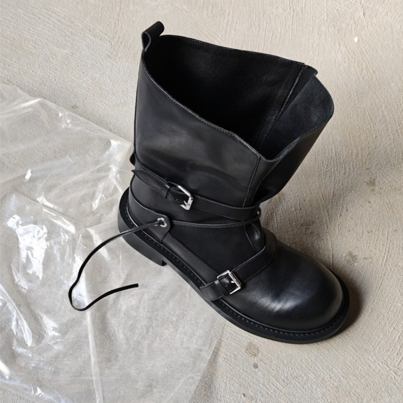 Botki damskie do połowy łydki  – Leather Classic Strap recenzja i cena